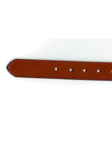 CEINTURE CUIR COUSU - 30MM - noisette