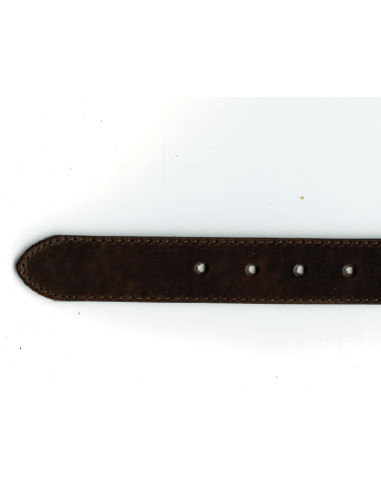 CEINTURE CUIR COUSU - 40MM - brun