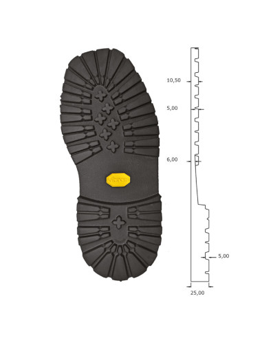 SEMELLE VIBRAM 528 - NOIR - TAILLE 6 à 12