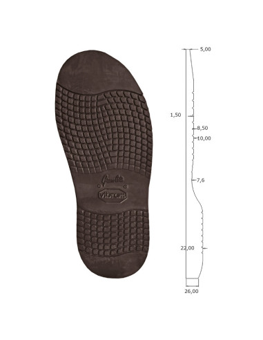 SEMELLE VIBRAM - ART. 2668 - 45/46 MARRON