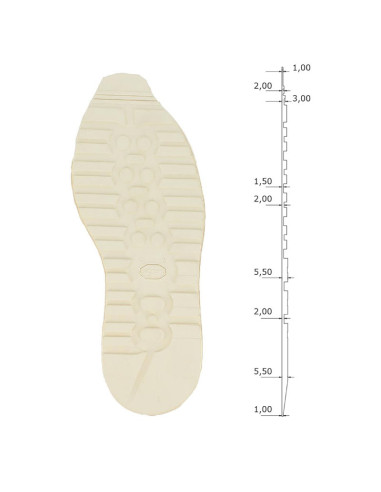 SEMELLE VIBRAM - ART. 2002 - 11 - 45/46 - BLANCHE